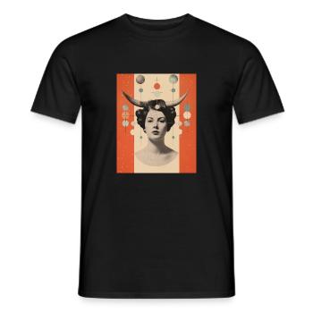 Steinbock Collage Kunst Astrologie - Männer T-Shirt - Schwarz - Vorne - AI Model Male 178 light (178cm)
