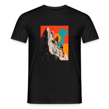 Couple of Climbers collage - Men's T-Shirt - black - Front - AI Model Male 178 light (178cm)