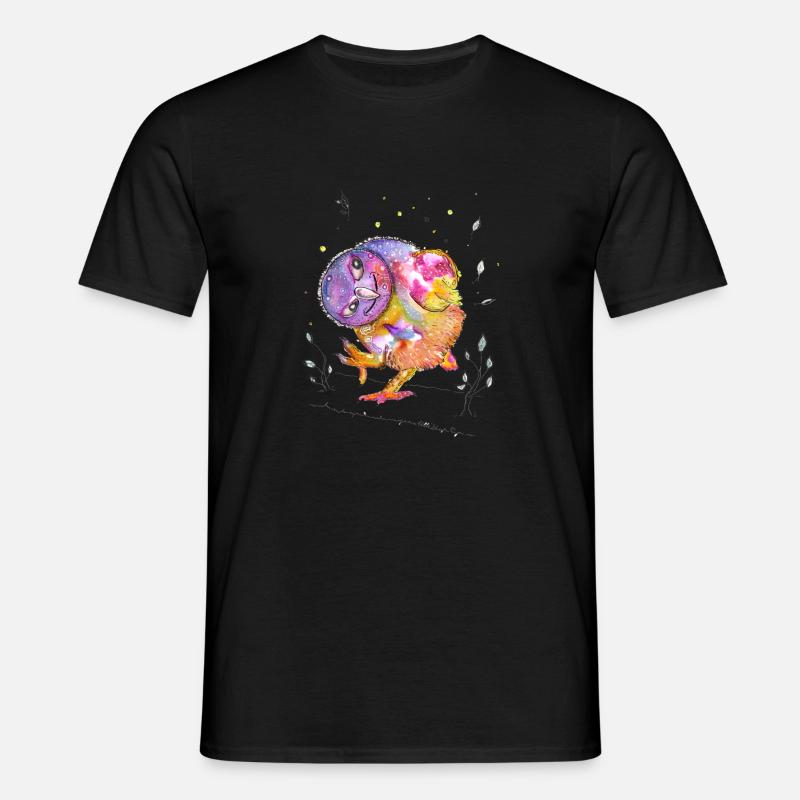 Gute Laune Eule - Männer T-Shirt - Schwarz