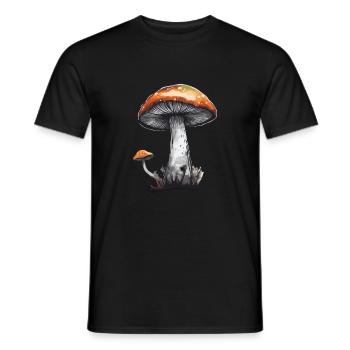 Pilz Steinpilz Champignon Natur Herbst Pfifferling - Männer T-Shirt - Schwarz - Vorne - AI Model Male 178 light (178cm)