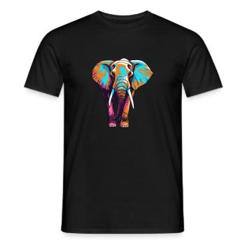 Elephant Elephant Animal Zoo Africa Savannah Safari - Men's T-Shirt - black - Front - AI Model Male 178 light (178cm)