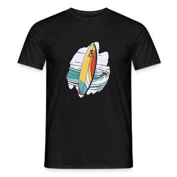 Surfbrett Supboard SUP tropisch Meer Palme Strand - Männer T-Shirt - Schwarz - Vorne - AI Model Male 178 light (178cm)