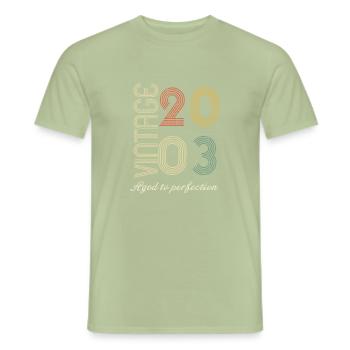 21st birthday gift - 2003 - Men's T-Shirt - sage - Front - AI Model Male 178 light (178cm)