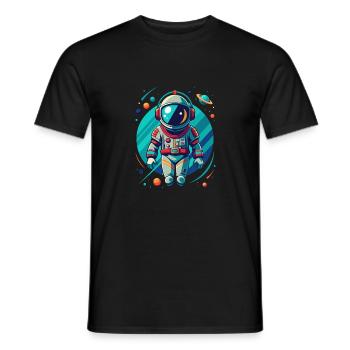 ASTRONAUT - Men's T-Shirt - black - Front - AI Model Male 178 light (178cm)
