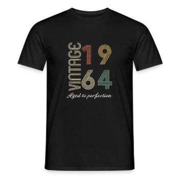 Cadeau d’anniversaire 60 ans - 1964 - T-shirt homme - noir - Devant - AI Model Male 178 light (178cm)