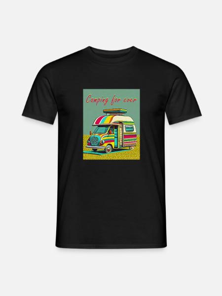Camping für immer - Männer T-Shirt - Schwarz