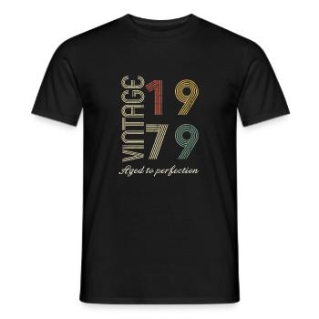 45 Years Anniversary Gift - 1979 - Men's T-Shirt - black - Front - AI Model Male 178 light (178cm)