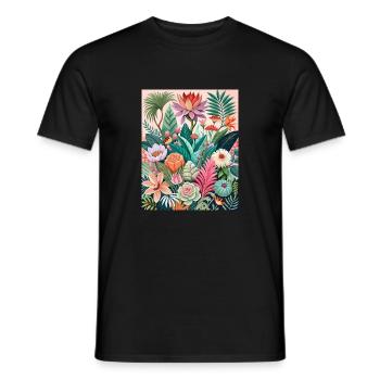 Blütenpracht - Männer T-Shirt - Schwarz - Vorne - AI Model Male 178 light (178cm)