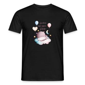 Baby Nilpferd Aquarell Wecken auf eigene Gefahr - Männer T-Shirt - Schwarz - Vorne - AI Model Male 178 light (178cm)