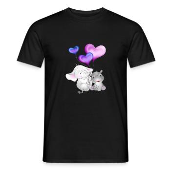 Elefant Luftballon Nilpferd - Männer T-Shirt - Schwarz - Vorne - AI Model Male 178 light (178cm)