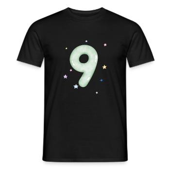 9e anniversaire watercolor étoile - T-shirt homme - noir - Devant - AI Model Male 178 light (178cm)