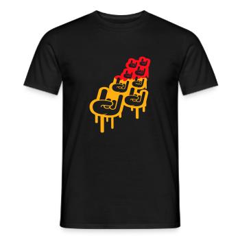 Heavy Metal Hard Rock Graffiti Horns Hand Gesture - Men's T-Shirt - black - Front - AI Model Male 178 light (178cm)