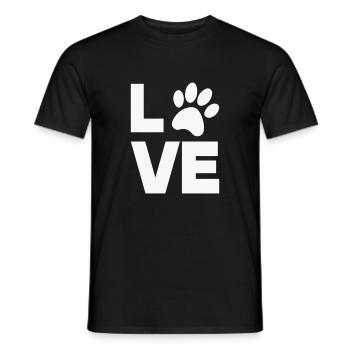 paw love love animal - Men's T-Shirt - black - Front - AI Model Male 178 light (178cm)