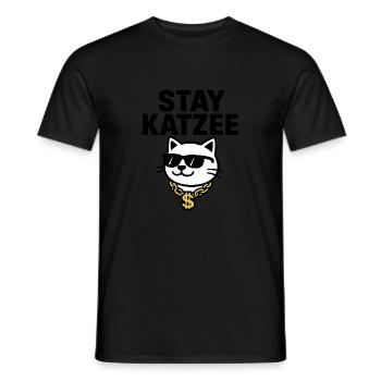 Stay katzee - Men's T-Shirt - black - Front - AI Model Male 178 light (178cm)