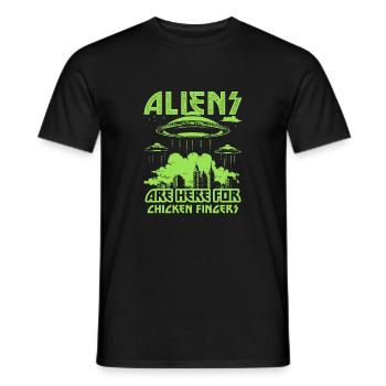 Les extraterrestres sont ici pour les doigts de poulet UFO City - T-shirt homme - noir - Devant - AI Model Male 178 light (178cm)