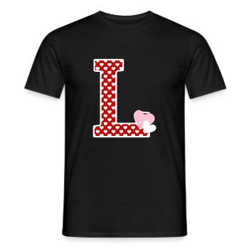 Buchstabe l Herz - Männer T-Shirt - Schwarz - Vorne - AI Model Male 178 light (178cm)