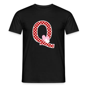 Buchstabe q Herz - Männer T-Shirt - Schwarz - Vorne - AI Model Male 178 light (178cm)