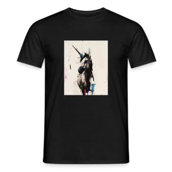 Einhorn-Gemälde - Männer T-Shirt - Schwarz - Vorne - AI Model Male 178 light (178cm)