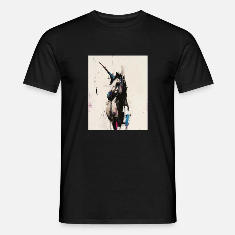 Einhorn-Gemälde - Männer T-Shirt - Schwarz