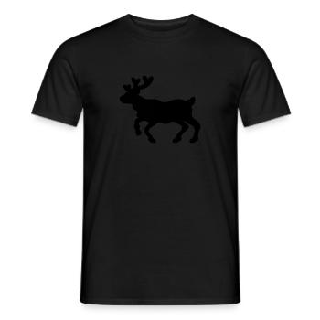 Rentier Elch Geschenkidee Weihnachten - Männer T-Shirt - Schwarz - Vorne - AI Model Male 178 light (178cm)