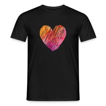 Coeur coloré - T-shirt homme - noir - Devant - AI Model Male 178 light (178cm)
