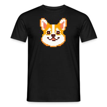 Pixel Art Corgi Dog Lover chiot - T-shirt homme - noir - Devant - AI Model Male 178 light (178cm)
