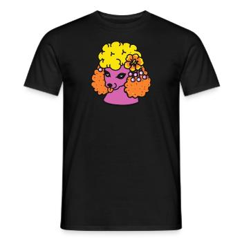 Geisha Caniche Chien Chiot - T-shirt homme - noir - Devant - AI Model Male 178 light (178cm)