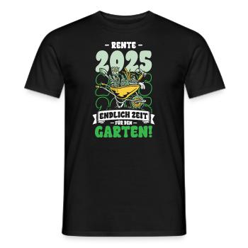 Rente 2025 Endlich Zeit Für Den Garten - Männer T-Shirt - Schwarz - Vorne - AI Model Male 178 light (178cm)
