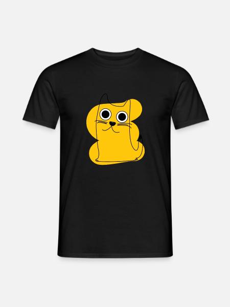 Chat jaune - T-shirt homme - noir