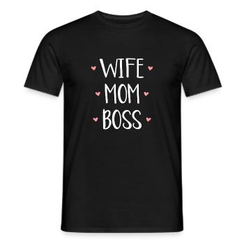 Wife Mom Boss - Men's T-Shirt - black - Front - AI Model Male 178 light (178cm)