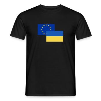 UE Ukraine Europe Adhésion Liberté Soutien Paix - T-shirt homme - noir - Devant - AI Model Male 178 light (178cm)