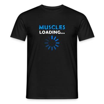 Muscles Loading - Männer T-Shirt - Schwarz - Vorne - AI Model Male 178 light (178cm)