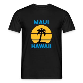 Maui, Hawaii (Sonne, Palme, Insel) - Männer T-Shirt - Schwarz - Vorne - AI Model Male 178 light (178cm)