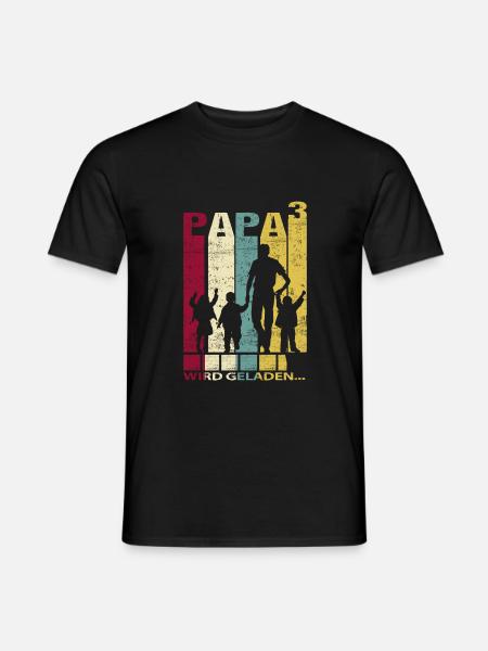Papa Vater von 3 Kinder Drillinge Söhnen Mädchen - Männer T-Shirt - Schwarz