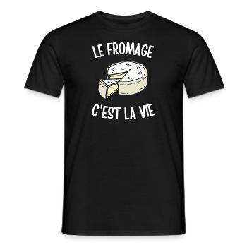 Le fromage c'est la vie - T-shirt homme - noir - Devant - AI Model Male 178 light (178cm)