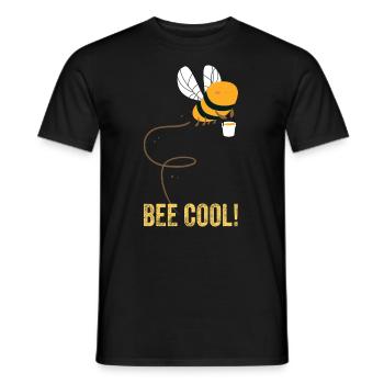 Bee Cool Plant insect beekeeping funny quotes - Men's T-Shirt - black - Front - AI Model Male 178 light (178cm)