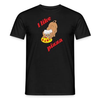 I like pizza - Men's T-Shirt - black - Front - AI Model Male 178 light (178cm)