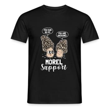 Morel Support – Humour pour les cueilleurs de champignons - T-shirt homme - noir - Devant - AI Model Male 178 light (178cm)