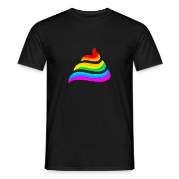 Einhorn, Kacke, Regenbogen, Scheiße, Festival, - Männer T-Shirt - Schwarz - Vorne - AI Model Male 178 light (178cm)