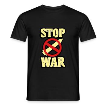 Contre la guerre - T-shirt homme - noir - Devant - AI Model Male 178 light (178cm)