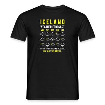 Islande météo prévisions Islande météo - T-shirt homme - noir - Devant - AI Model Male 178 light (178cm)