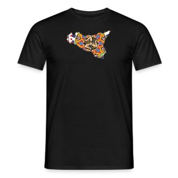 Sicily Majolica - Men's T-Shirt - black - Front - AI Model Male 178 light (178cm)