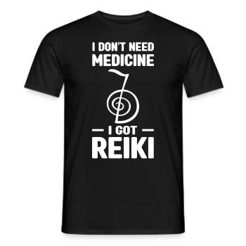 Reiki Heilenergie | Achtsamkeit Esoterik Geschenk - Männer T-Shirt - Schwarz - Vorne - AI Model Male 178 light (178cm)