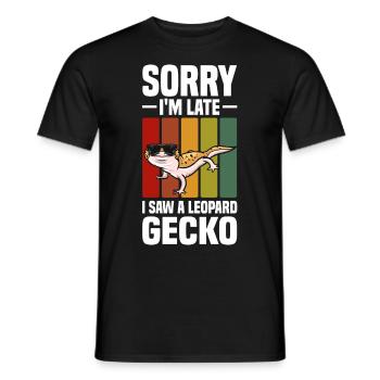 Gecko | Amphibien Haustier Tiere Eidechse Geschenk - Männer T-Shirt - Schwarz - Vorne - AI Model Male 178 light (178cm)