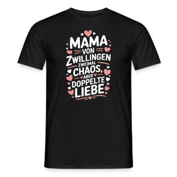 Mama von Zwillingen Zwillings Mutter Zwillingsmama - Männer T-Shirt - Schwarz - Vorne - AI Model Male 178 light (178cm)