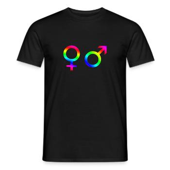 Homme femme symbole genre idée cadeau arc-en-ciel - T-shirt homme - noir - Devant - AI Model Male 178 light (178cm)