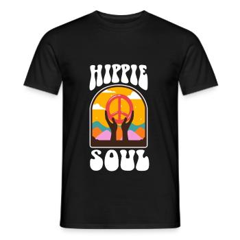 Âme hippie - T-shirt homme - noir - Devant - AI Model Male 178 light (178cm)