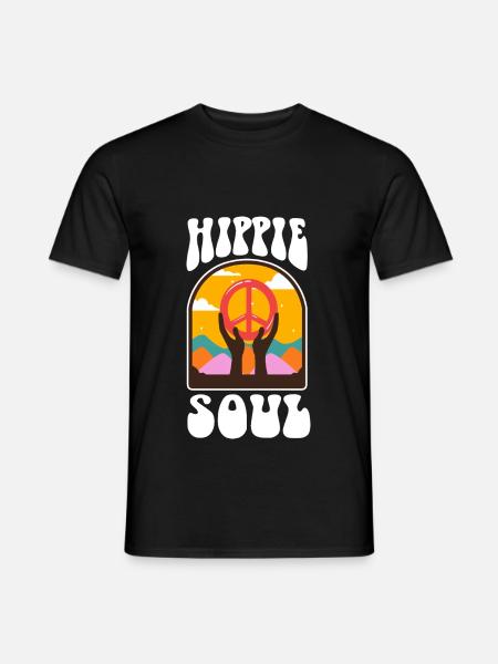 Âme hippie - T-shirt homme - noir