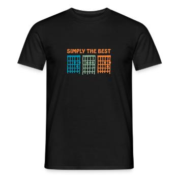 DAD Guitar chords, best dad musician retro vintage - Men's T-Shirt - black - Front - AI Model Male 178 light (178cm)