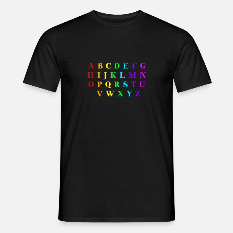 ABC Alphabet Geschenkidee Regenbogen Grundschule - Männer T-Shirt - Schwarz